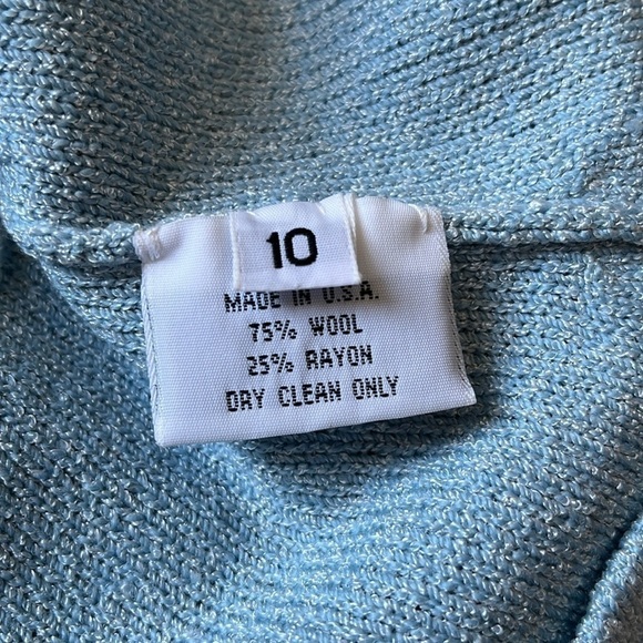 VTG 80s Steve Fabrikant Corky Sweater Shirtdress Dress Wool Blend Art Deco 6 - Picture 5 of 15